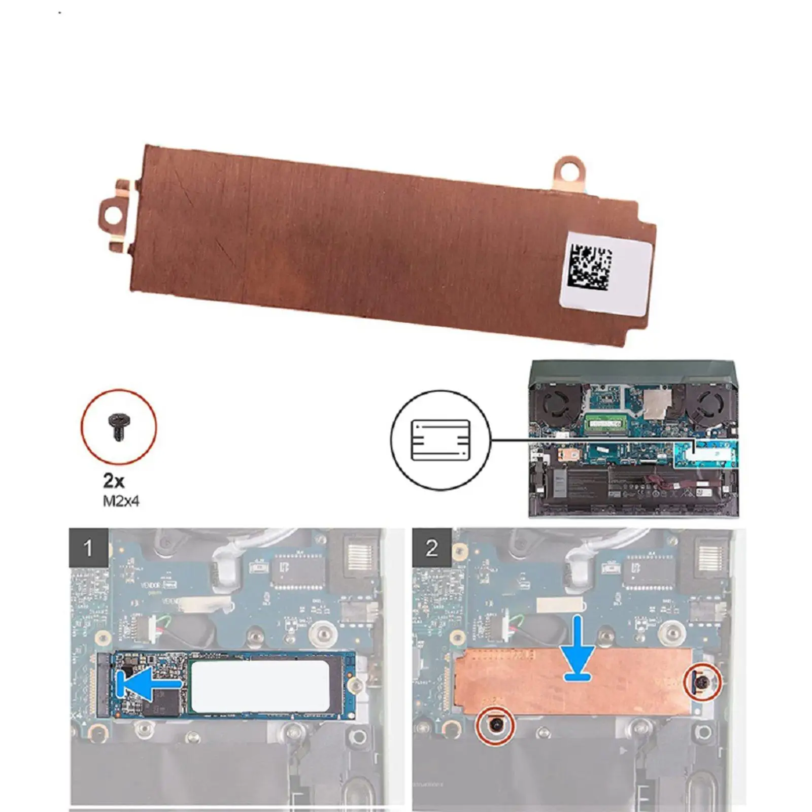 M.2 SSD Hard Drive Heatsink Cover 26x1Y Solid State Drive for 5515 5511 Alienware M15 R6 Alienware M15 Edition R5