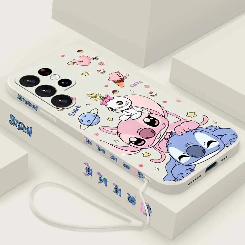 Interesting Stitch From Disney Cover For Samsung S26 S25 Edge S24 S23 S22 S21 S20 Ultra Plus Liquid Left Rope Funda Phone Case