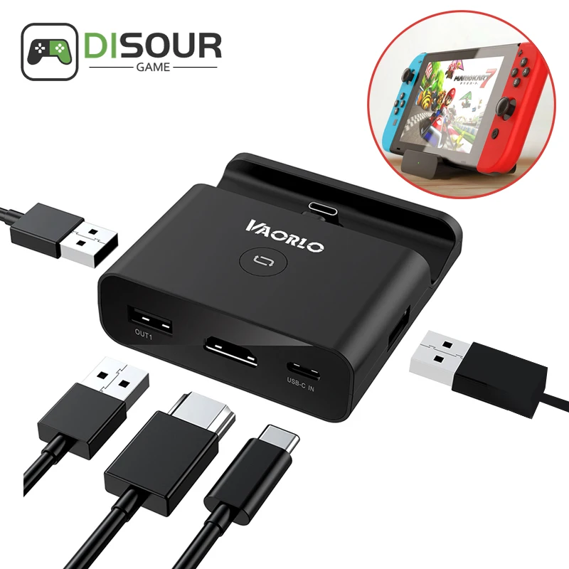 

DISOUR Dock Station For Nintend Switch Portable Type-C Game Console Support 1080P HDMI-compatible Converter To TV