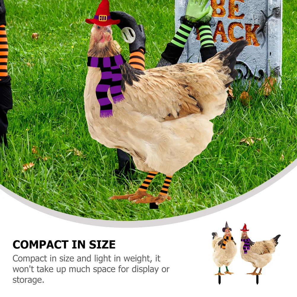 

2Pcs Lifelike Garden Chicken Stake Decor Yard Lawn Ornament Acrylic Animal Insert for Outdoor Decoration Halloween Decor Garden