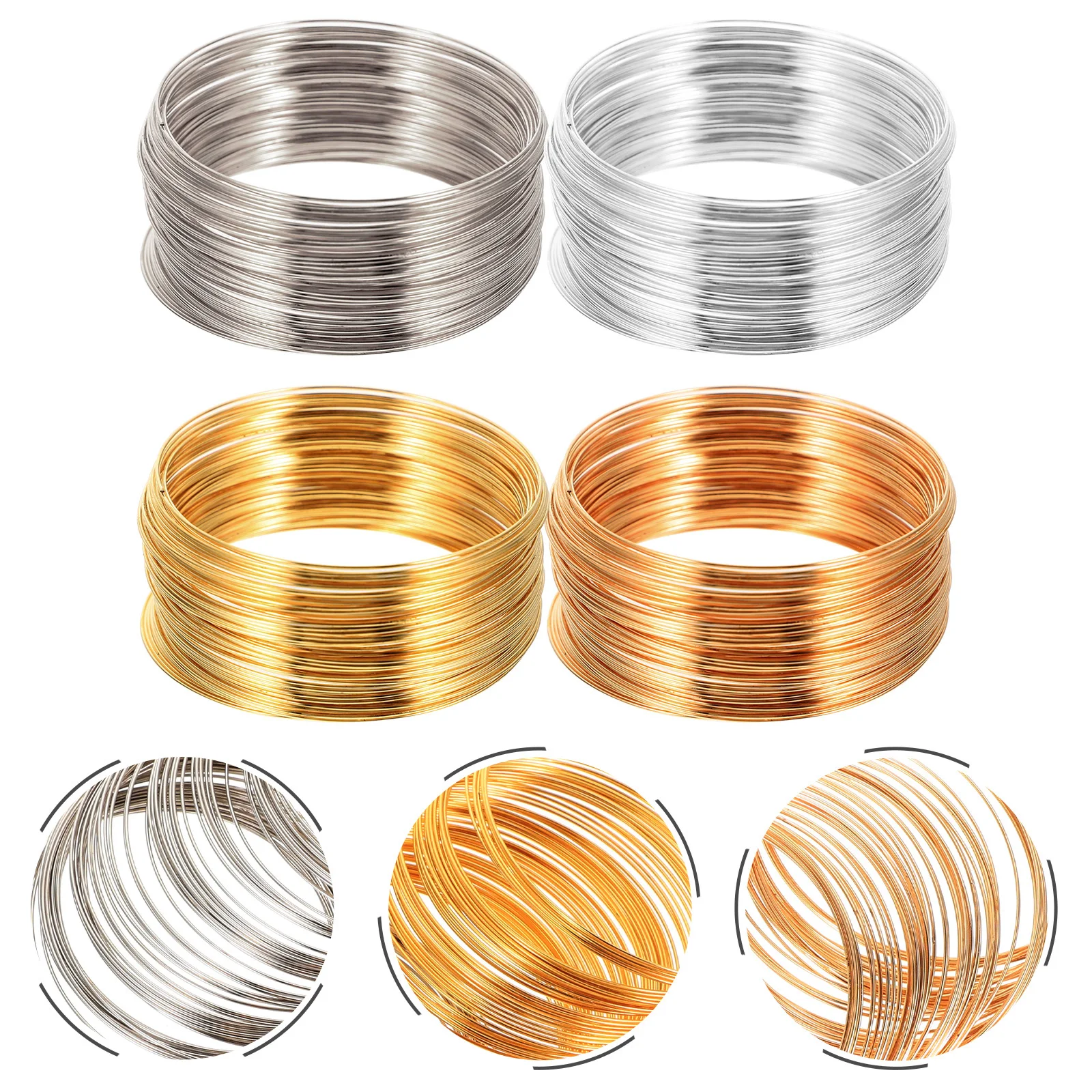 

4 Rolls Diy Jewelry Wire Handmade Metal Craft Supply For Necklace Bracelet Key Chain Cuttable Steel Wire Beads Accessories Craft