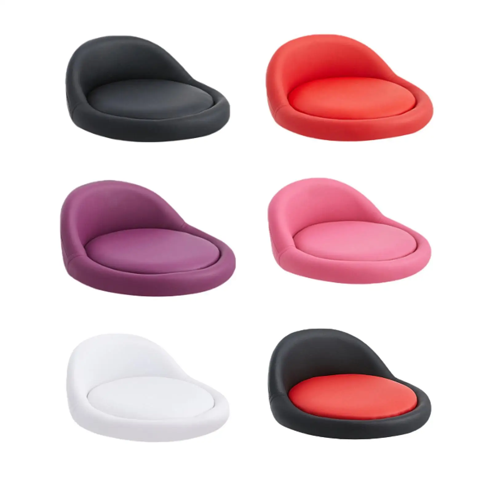 Seat Stool,Chair Round Replacement,Chair Seating Stool with Low Backrest PU Leather Accessory