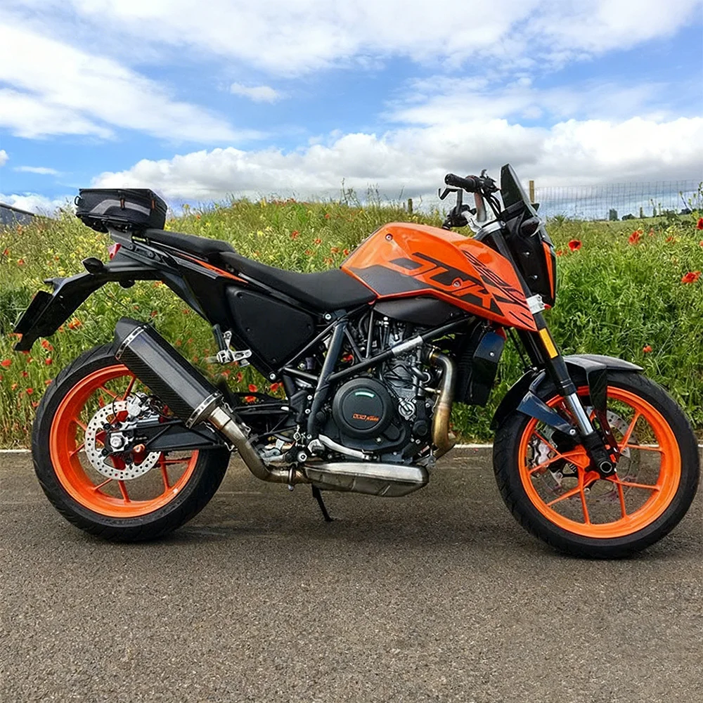 Für DUKE 690 2012-2018 Auspuffrohre Slip-On Schalldämpfer Auspuff Mittelrohr-System Modifiziert – Detail 3