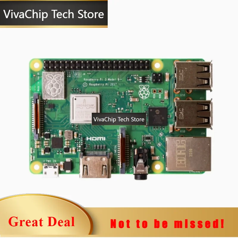 VivaChip TechOriginal Raspberry Pi 3 Model B+ With WiFi Bluetooth BCM2837B0 Gigabit Ethernet