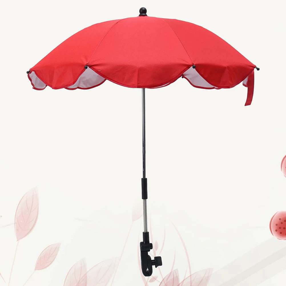 

Adjustable Stroller Umbrella Mount Pram Pushchair Uv Protection Shade Stand For Bike Motor Free Hands Safety(Red/35.5Cm/8