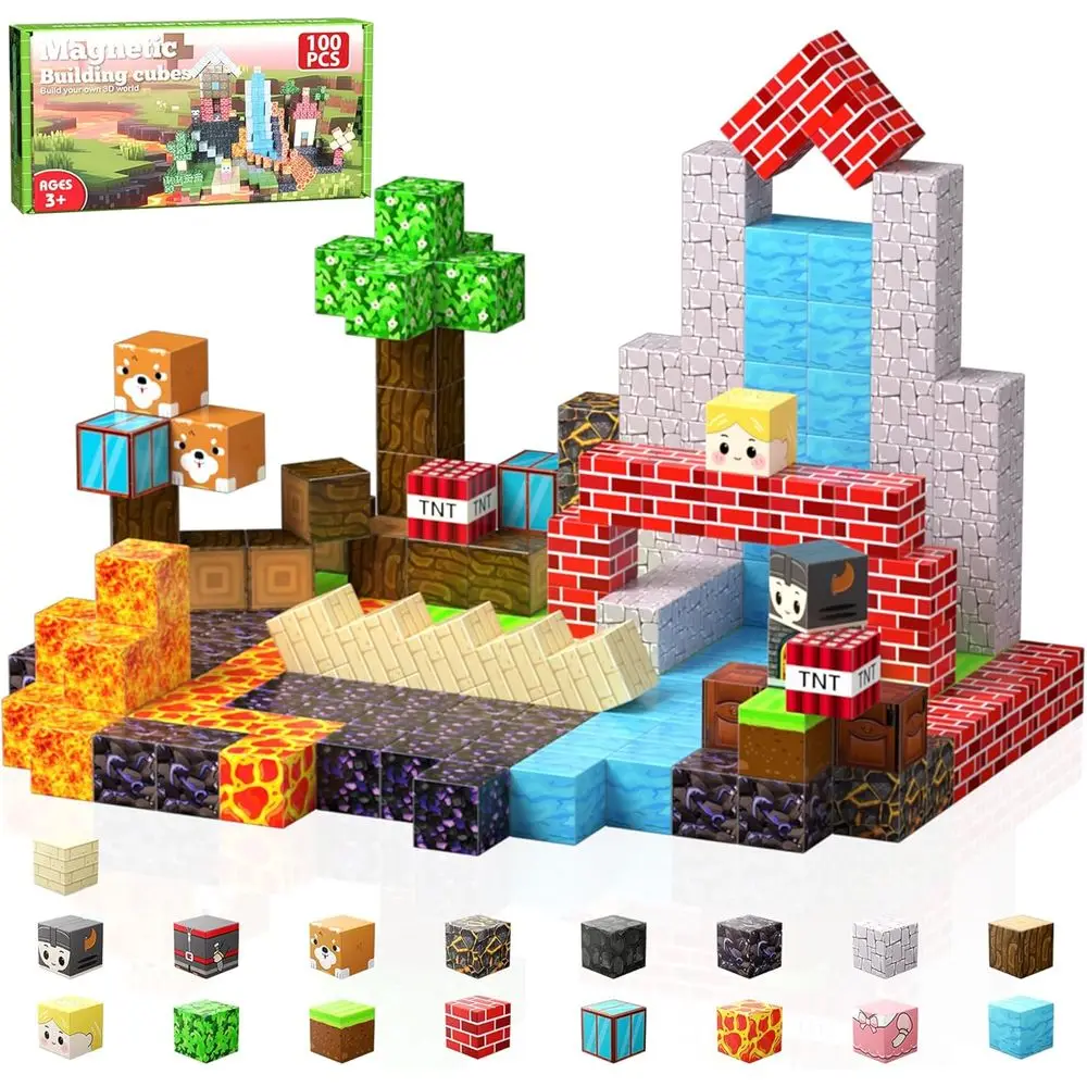

100-Piece Multicolored 3D Building Blocks - Educational STEM Toys for Sensory Play
