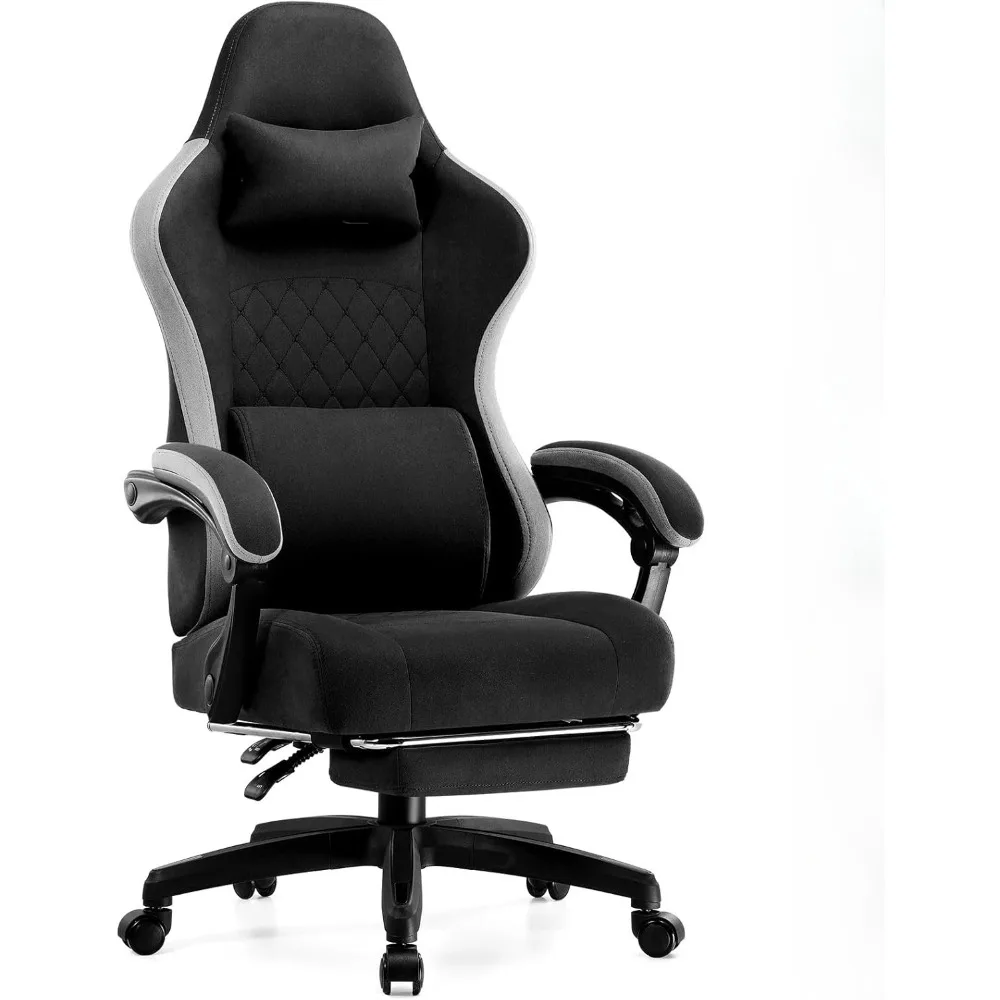 

Gaming Chair, Computer Office Chair with Pocket Spring Cushion, Linkage Armrests and Footrest, High Back Ergonomic Comp