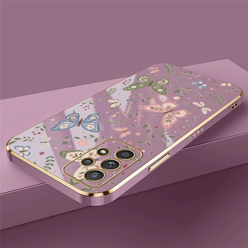 Butterfly Design Phone Case For Samsung Galaxy A57 A55 A54 A53 4G 5G A52 S A73 A72 A51 A71 4G A70 Shockproof Soft TPU Cover Etui
