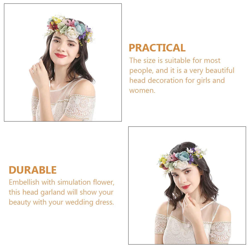 Guirlanda bandana flor headwear hairband menina headpiece coroa de casamento as flores noiva floral