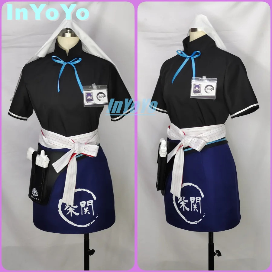 InYoYo Kuromi Serika Cosplay Blue Archive Costume Working Cothes Uniform Dress Women Halloween Party Outfit Game Suit Role Play