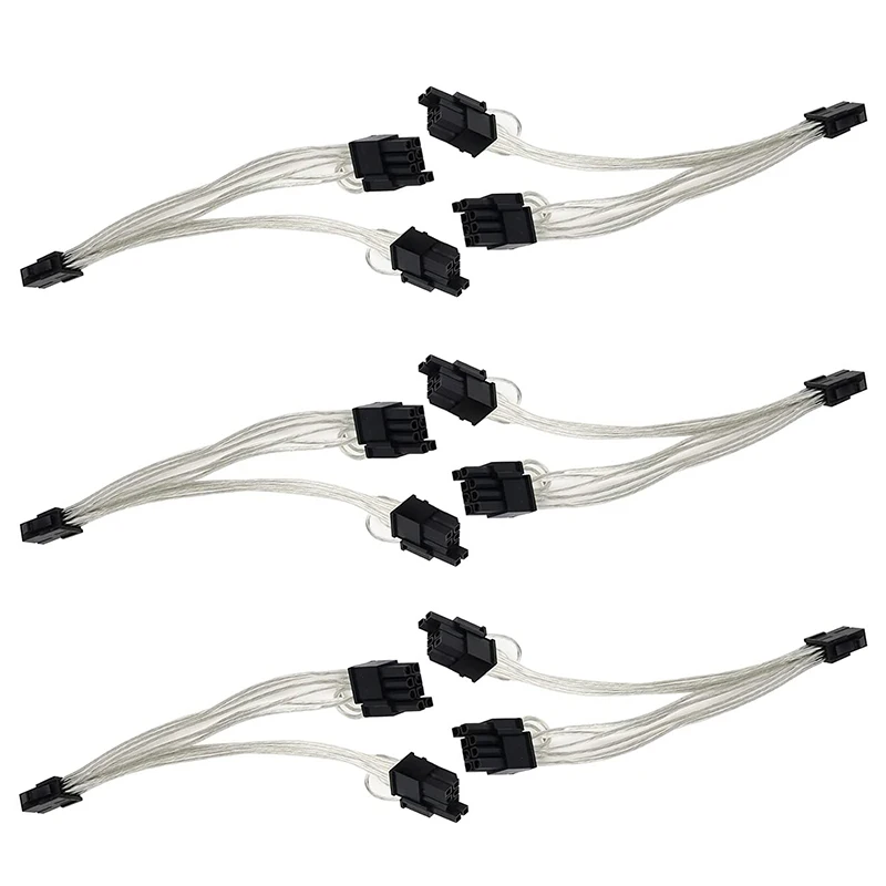 6 Pin To 2 X 8 Pin (6+2) Pcie Adapter Power Splitter Power Extension Cable PCI Express Splitter Cable 9 Inches (6 Pack)