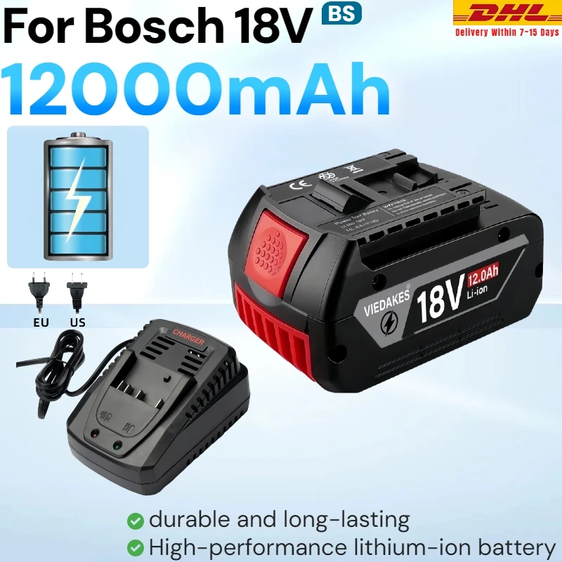 

18V Lithium Ion Battery 8Ah 10Ah 12Ah For Bosch Draadloze Professional System BAT618 GWS180 GDR215 GDS400 DSR185