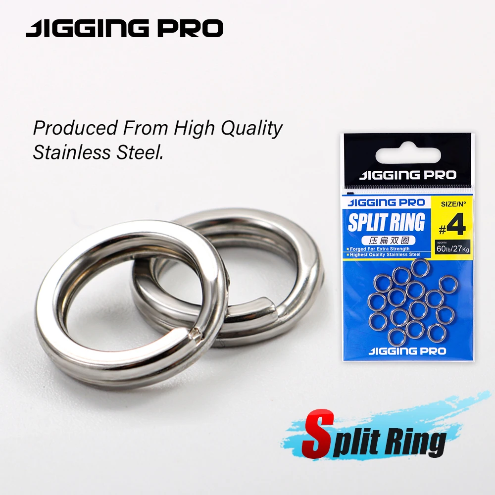 JIGGING PRO anillos divididos de acero inoxidable conectores de pesca anillos a presión 10/15 Uds accesorios de pesca de agua salada de alta resistencia