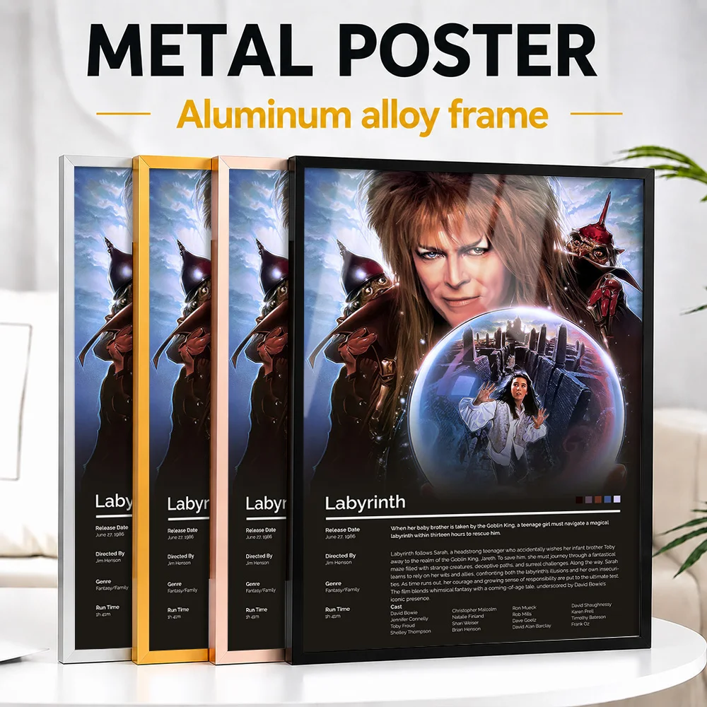 Labyrinth Movie Metal Poster With Aluminum Alloy Frame Personalized Screen Tribute Wall Art Ideal For Theater Or Story Lovers