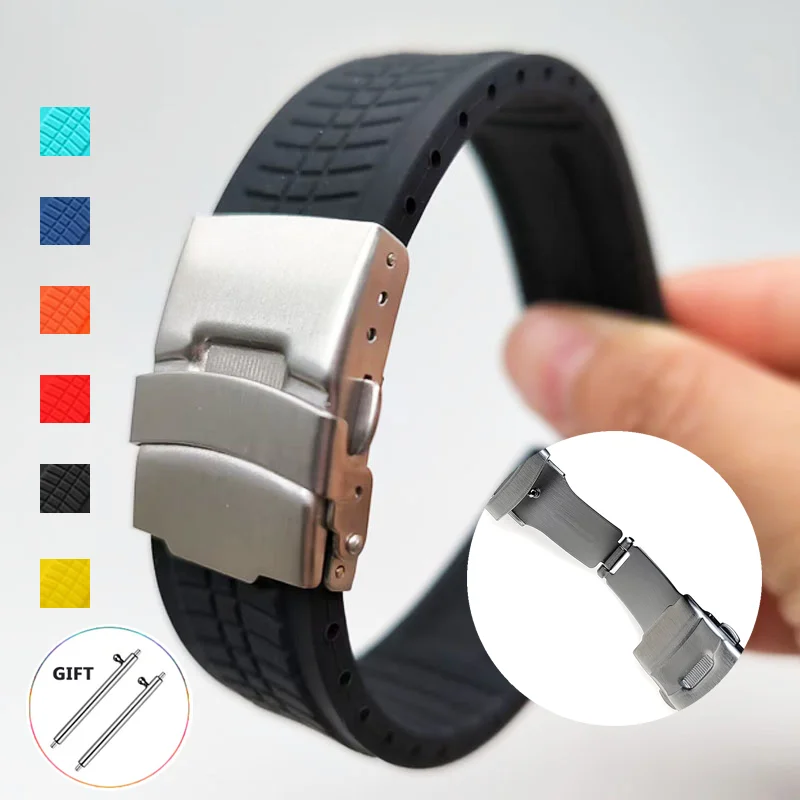 Soft Rubber Watch Band for Seiko 20mm 22mm 24mm Universal Quick Release Strap Sport Bracelet for Samsung Galaxy Wristbelt