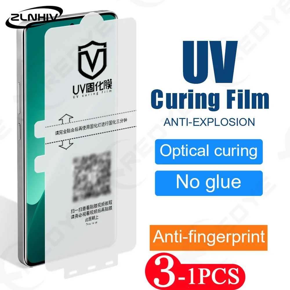 3/2/1 Pcs UV light curing film screen protector for Xiaomi 15 14 Not Glass soft full cover protective film 13 Civi 4 Pro Mix 4