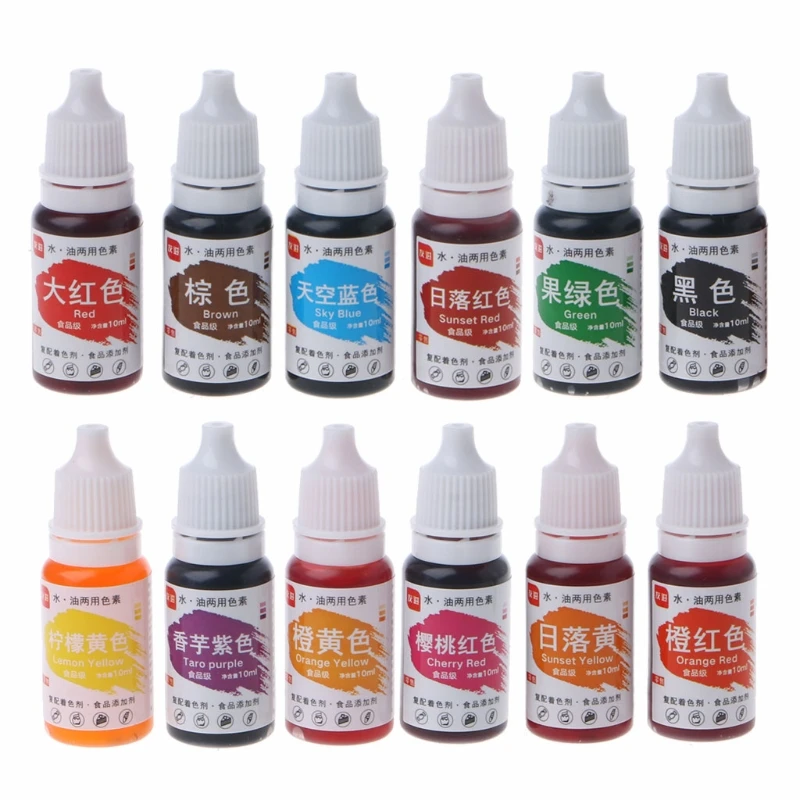 N7MD 12 Color Natural Coloring Cake Pastries Cookies Liquid Dye Pigment