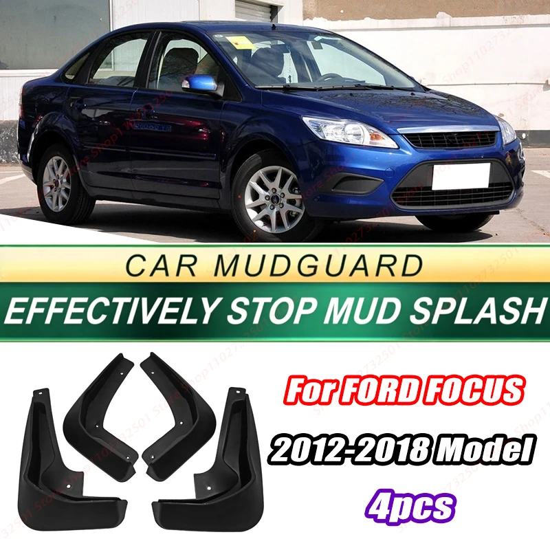 For FORD FOCUS 2012-2018 Model 4PCS Front Rear Mud Flaps Splash Guards Fender Mudguards Auto Accessories
