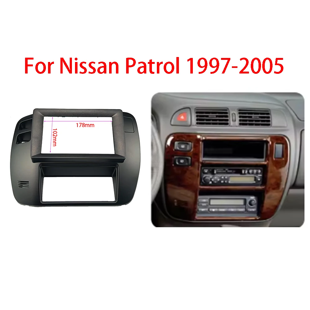 

Комплект рамки для автомагнитолы 2 DIN для Nissan Patrol 1997-2005, установочный комплект для видеоплеера и аудиосистемы, панель для монтажа на приборную панель, лицевая панель.