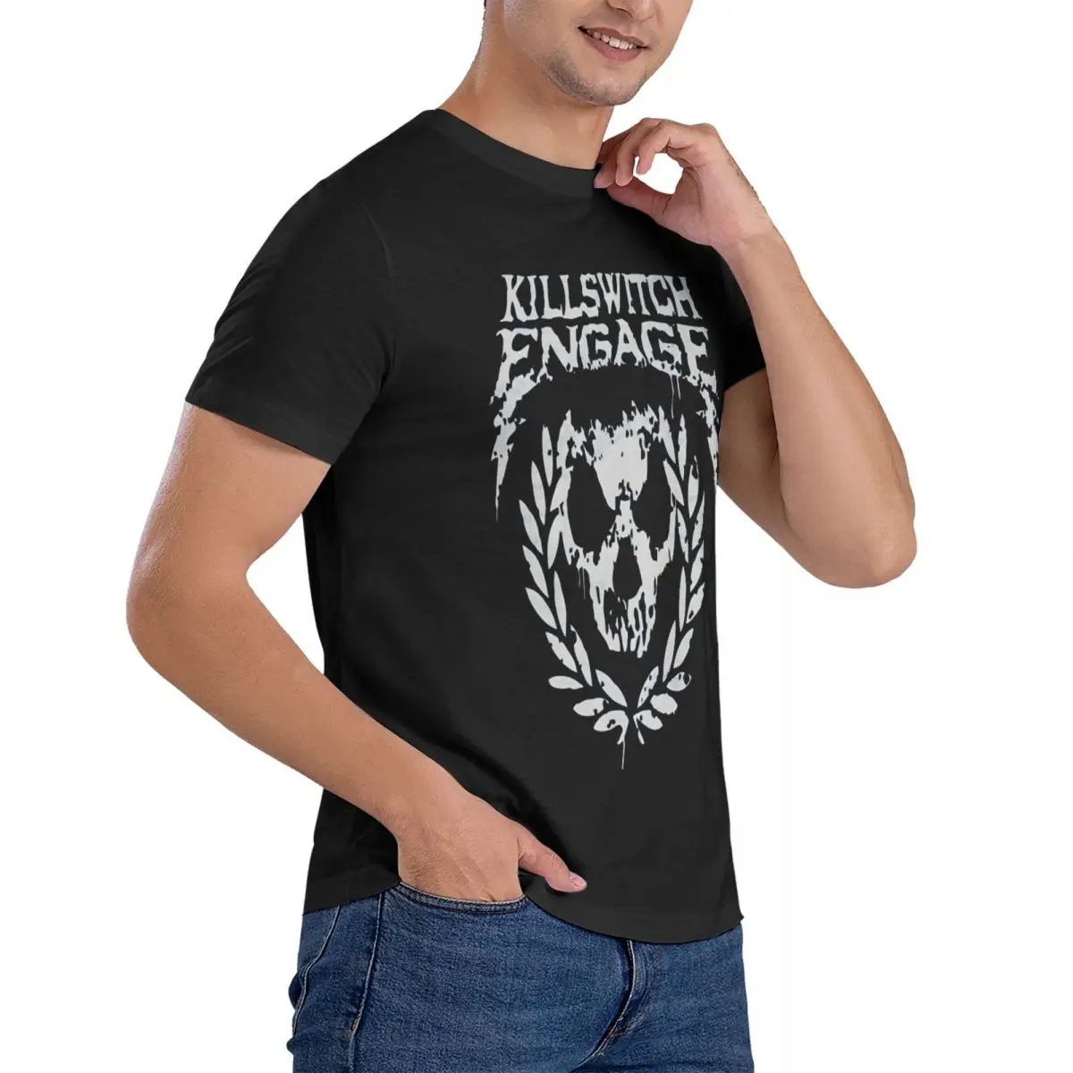 Kaus band ร็อคผู้ชาย killswitch เสื้อยืดปาร์ตี้ผ้าฝ้าย100% วินเทจแขนเสื้อแขนสั้นคอกลม