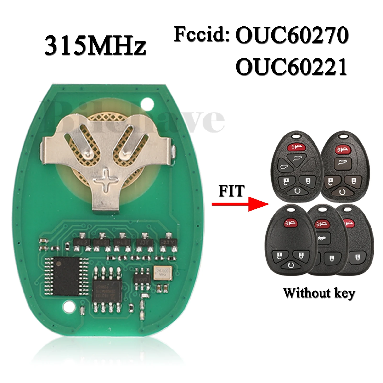 jingyuqin 315Mhz OUC60270 Remote key Circuit Board OUC60221 for Buick Lucerne Enclave Cadillac Fit Chevrolet GMC Acadia Yukon