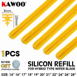 KAWOO Car Wiper Silicon Refill Strip 8mm for Hybrid Type Wiper Blades 14