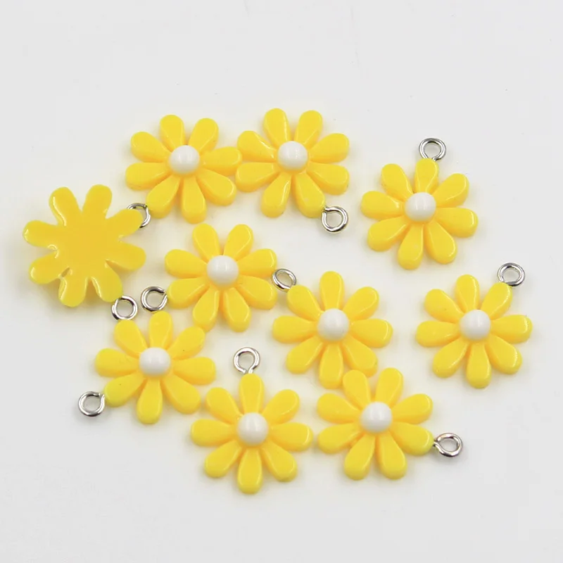 30pcs Flower Sunflower Daisy Charms for DIY Jewellery