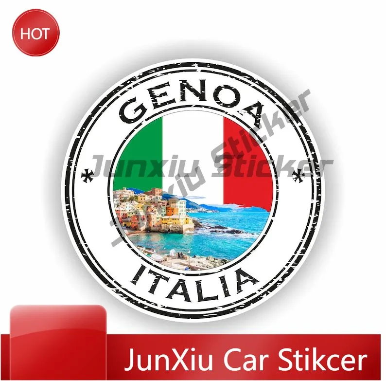 

Genoa Italia Italy Seal Sticker Round Heavy Duty Car Sticker For Bumper Motorcycle Waterproof Decoration Auto Accessories