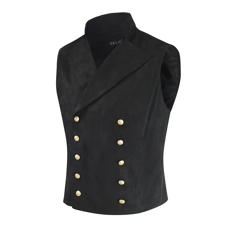 

New Spring Autumn Style Men's Solid Color Vest Double-breasted Slim Fashionable Business Vest