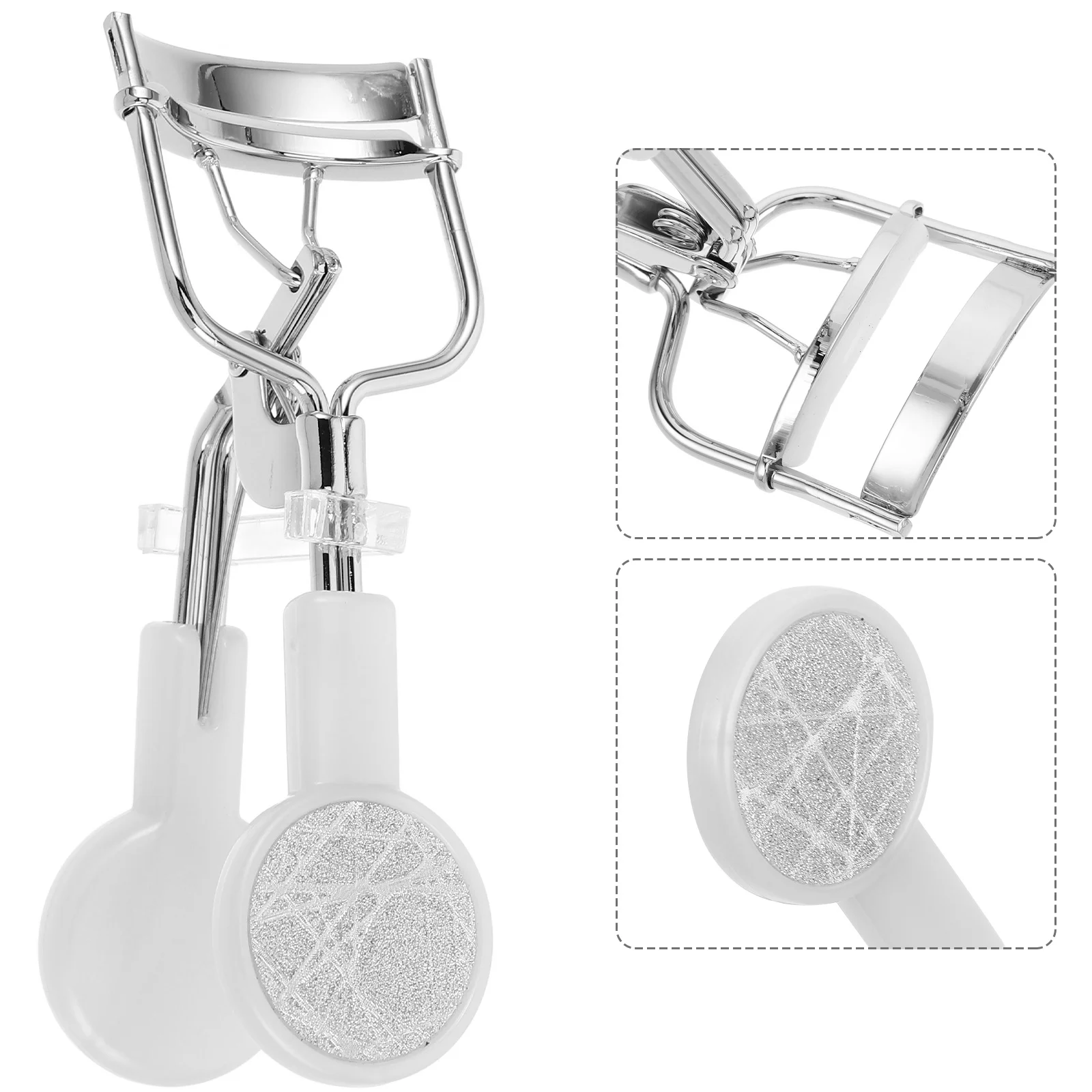 

Eyelash Curler Small Rhinestone Travel Makeup Tool Wide Mouth Design Bling Lash Curler Stainless Steel For Curled Lashes