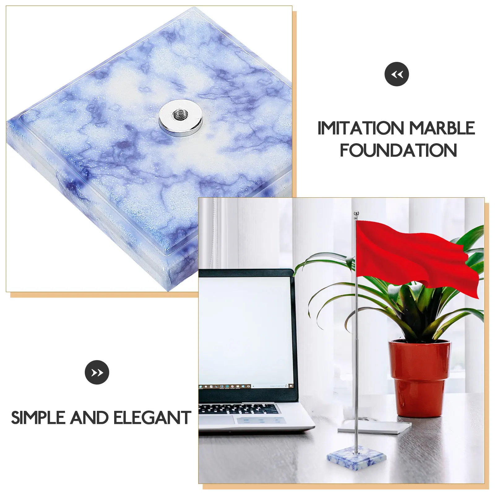 

Металлическая настольная подставка для флагов с устойчивым основанием для демонстрации флагштоков на столе, украшение для дома и офиса, держатель для флагов для праздников и мероприятий