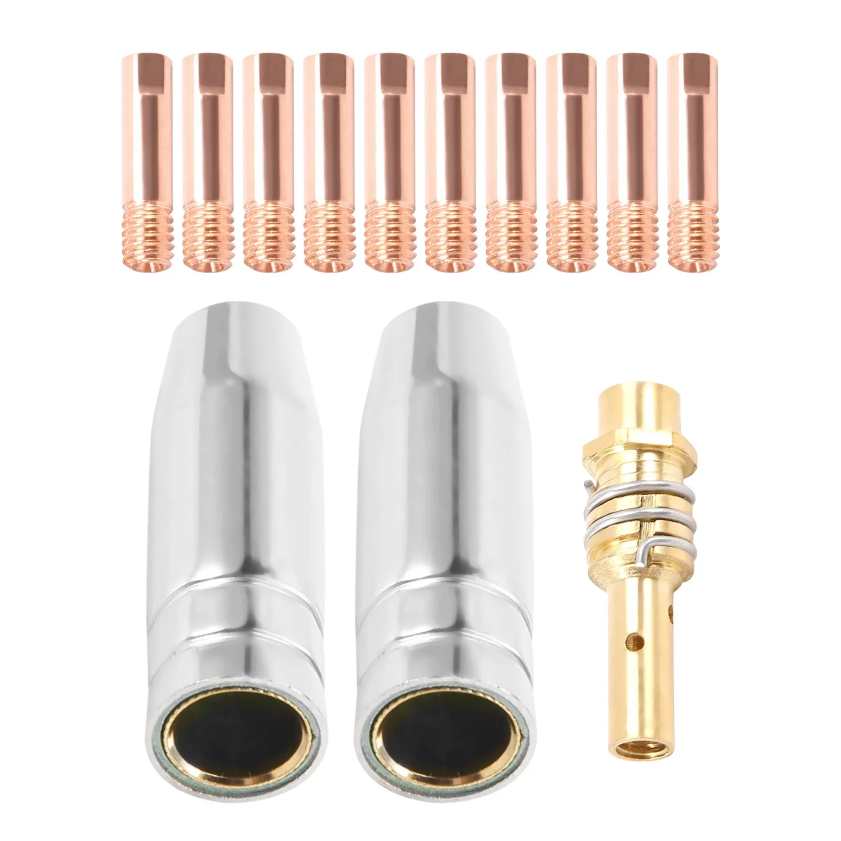 13Pcs 14AK Welding Torch Consumables 0.9mm MIG Torch Gas Nozzle Tip Holder of 15AK MIG MAG Welding