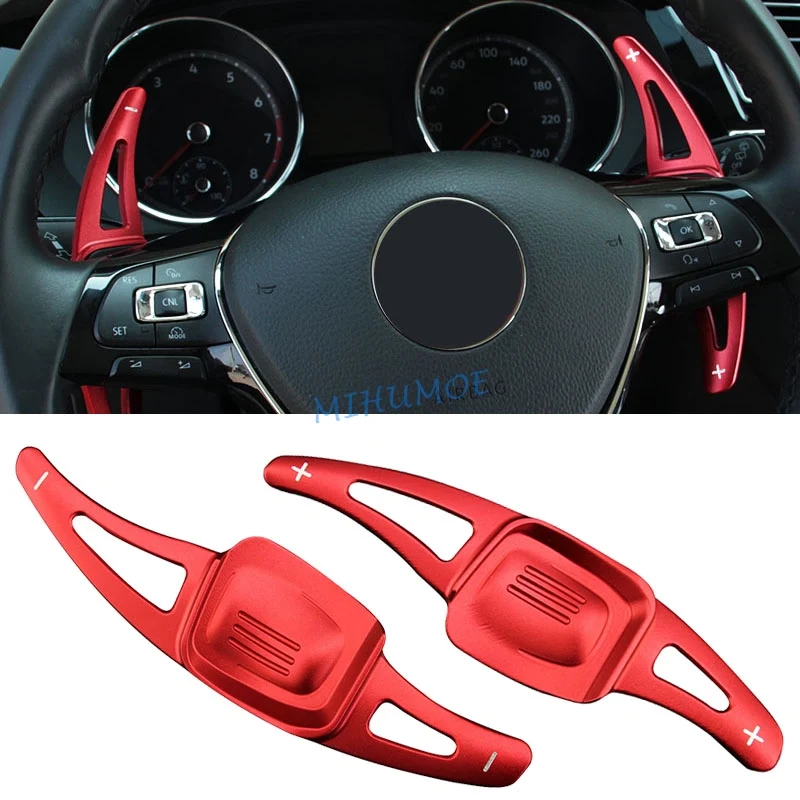 Aluminum Steering Wheel Paddle Shifter Extension Style For VW Golf GTI Taigo Passat Touareg Tiguan Atlas Arteon Accessories Red