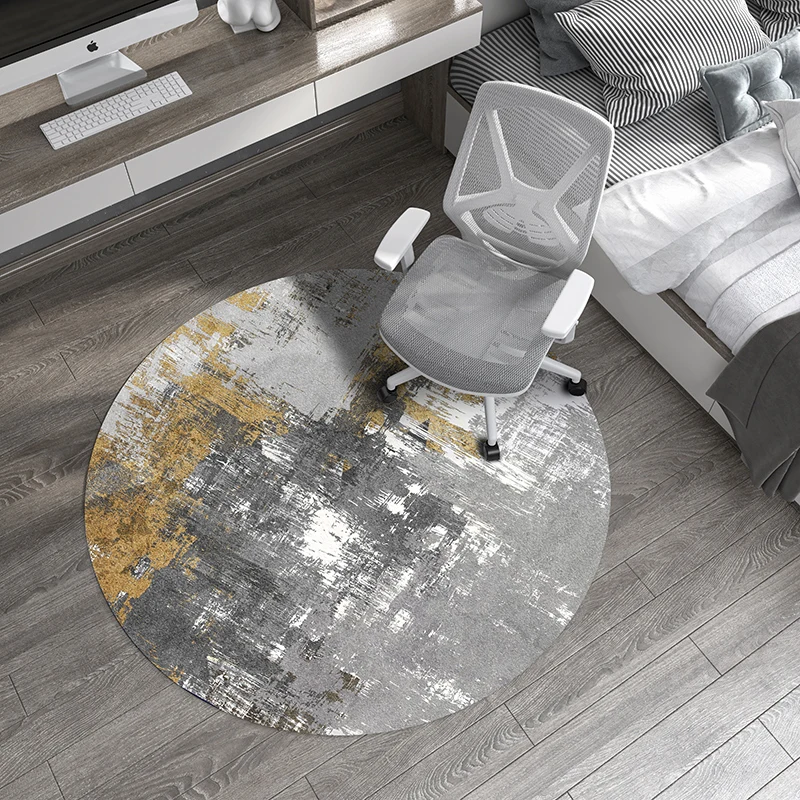 Round Silica Mud Mat – Anti-Slip Computer Chair Floor Pad, Soft Rug for Study Room, Game Room & Home Decor