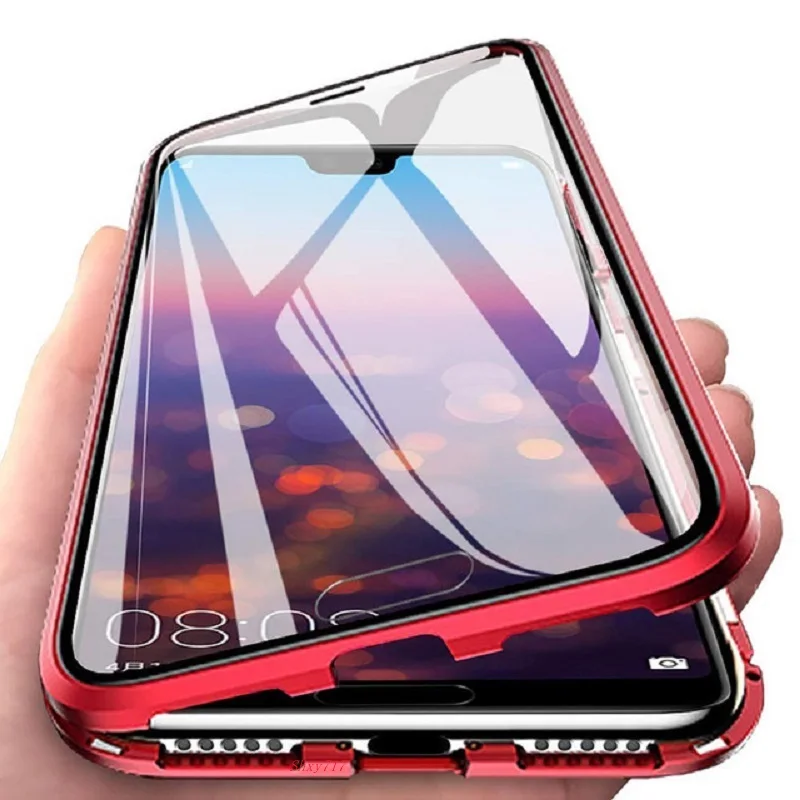 Metal Magnetic Double Sided Glass Case for Samsung Galaxy S23 S22 S21Ultra A53 A52 A33 A32 Note 20 Ultra S21FE S20FE Case