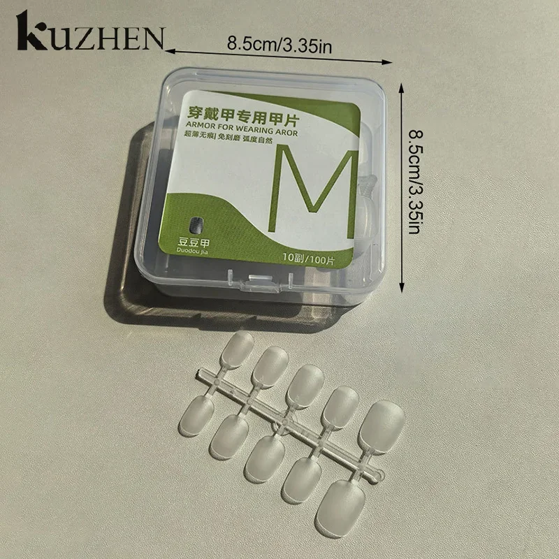 100 قطعة من الأظافر المزيفة القصيرة المصنوعة من اللوز المتجمد المثالية لتصميم الأظافر وملحقات الصالون المثالية للمواعدة والارتداء اليومي