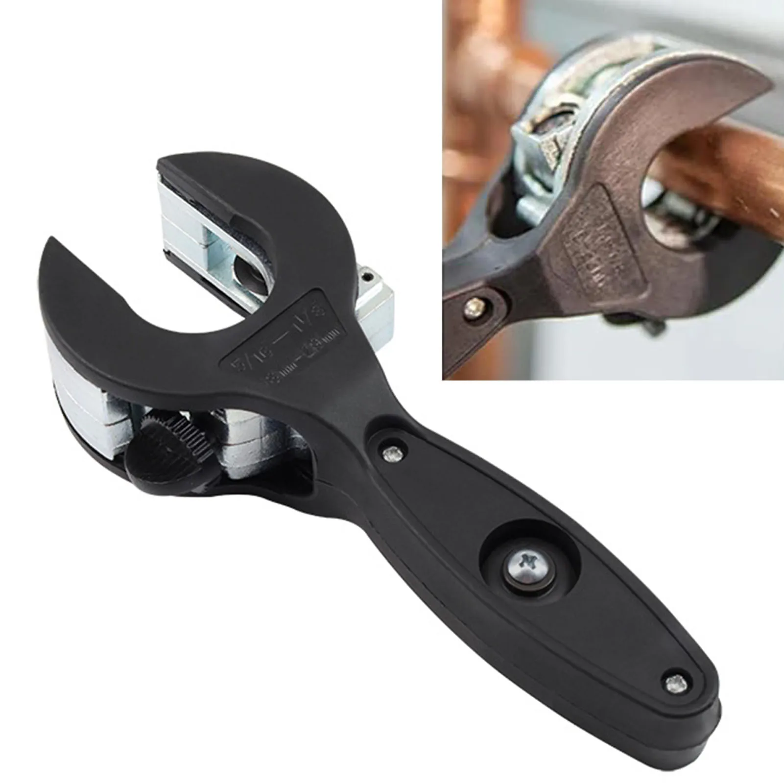 Ratcheting Tubing Cutter Tool Zinc Alloy 8-29mm(5/16in to 1-1/8in) Copper PVC Pipe Close Quarters Tube Compact Cutter