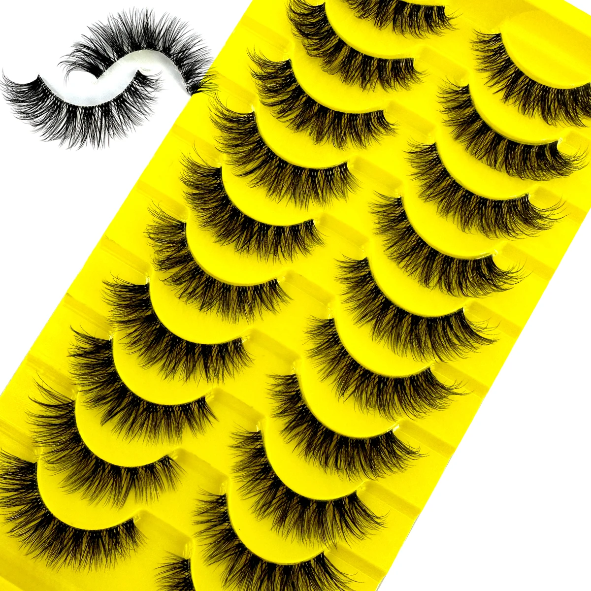 New 10pairs 3D Mink Eyelashes Invisible Band Lash Extension Natural False Eyelashes Cross Cluster Fairy Big Eye Long Fake Lashes