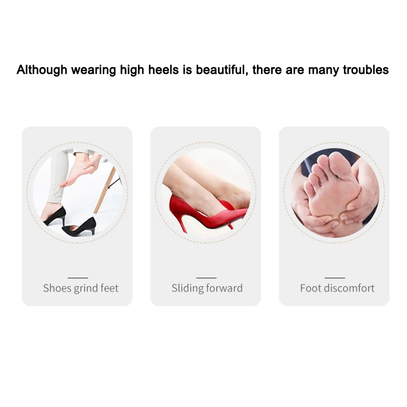 Rutsch feste Einlegesohlen für Damenschuhe Aufkleber Leder Vorfuß polster für Sandalen High Heels setzen selbst klebende rutsch feste Fuß polster ein – Detail 5