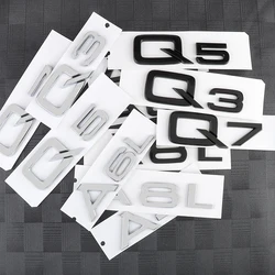 3D ABS Car Body Rear Trunk Stickers Q3 Q5 Q7 A4L A6L A8L Emblem Auto Tail Badge Replacement Decals for Audi A4 B8 A3 8P A6 C7 8V