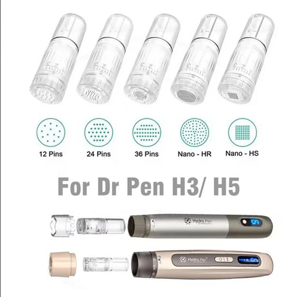 Derma Pen Hydra Pen H3/H5 Игольчатый картридж 12-контактный 24-контактный 36-контактный силиконовый чип Nano-HR Нано-наконечник Микроигольное устройство