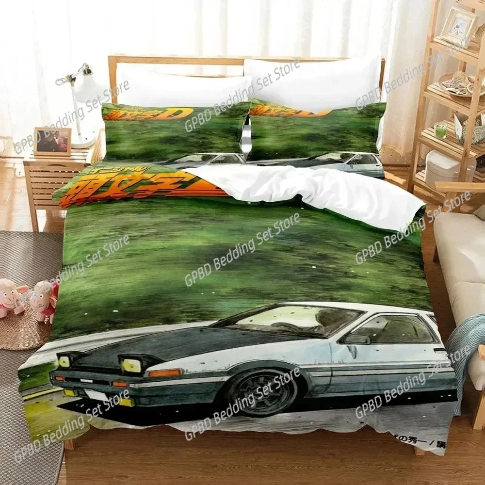 

3D Print Initial D AE86 Comfortable Duvet Quilt Cover Pillowcase Bedding Set Children Bedroom Decoration Home Textile