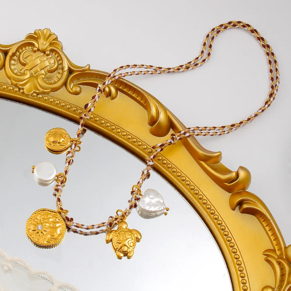 diy-oceano-serie-colar-sol-coracao-pingente-com-corda-amarrada-a-mao-18k-banhado-a-ouro-aco-inoxidavel-artesanal-charme-joias