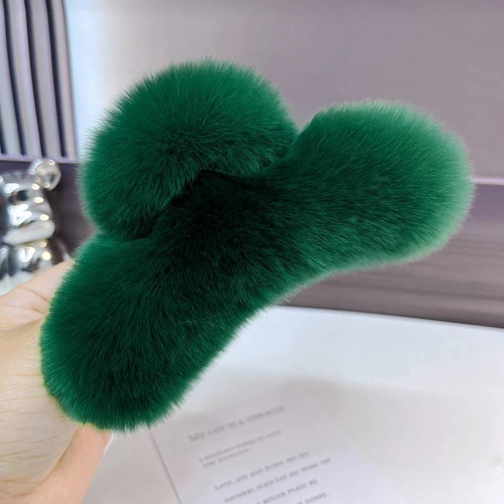 New Hairpin Cute Plush Rex Rabbit Fur Hair Claw Women Elegant Temperament Real Rex Rabbit Fur Hairgrips Fashion Hair Accessories