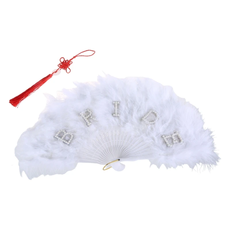 White Hand Fans Folded  Fan Handmade Fans Dance Bride Wedding Decoration Performances Party Props Room Ornaments