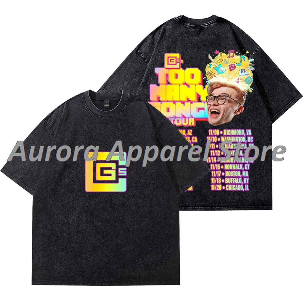 

CG5 Too Many Songs Tour 2025 Vintage Wash T-Shirts Cosplay Women Men Cotton Short Sleeve Tee