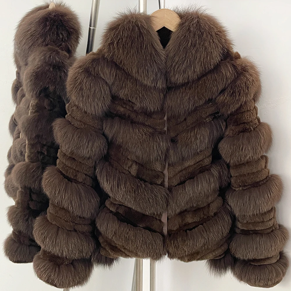 Quiet Luxury Real Fox Fur Trimmed Fur Women 2026 Winter Elegant Natural Fur Collar Overcoat Natural Fox Fur Jacket Thick Warm