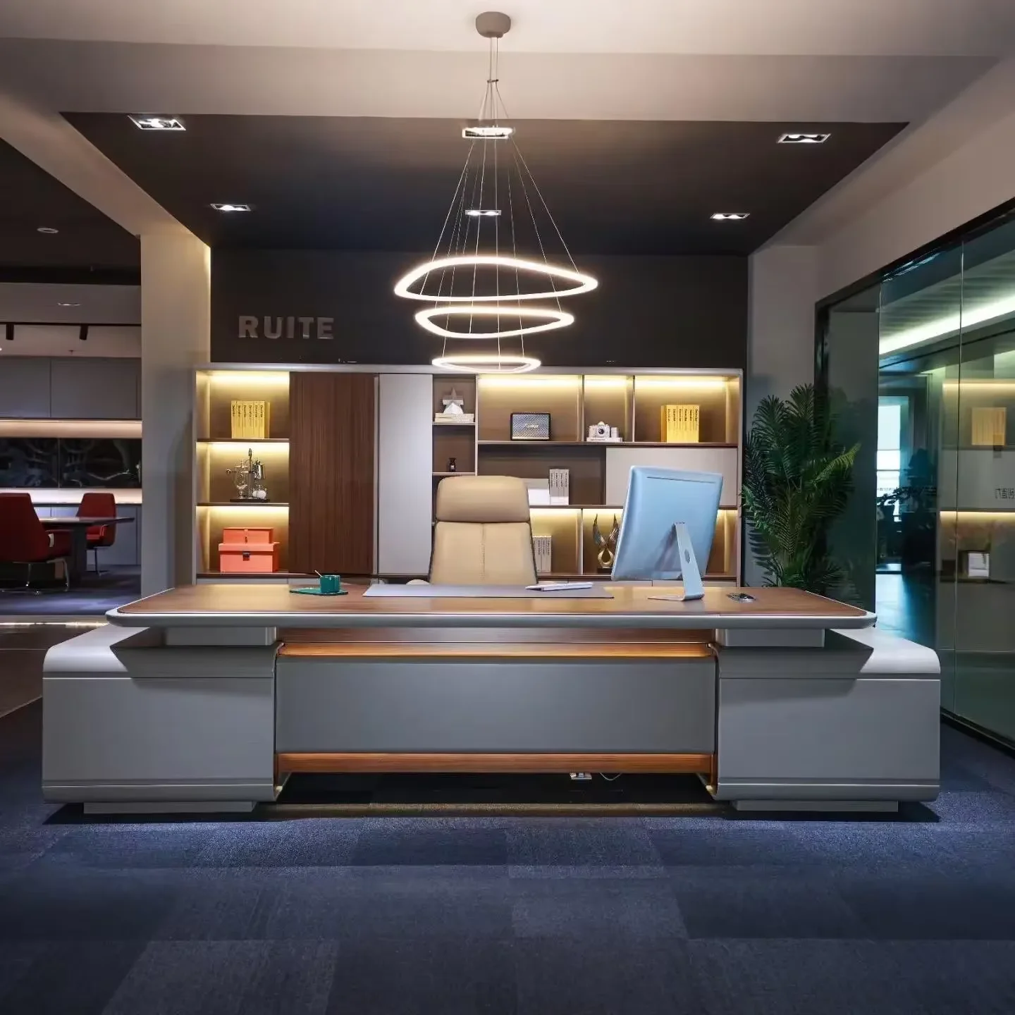 L Shaped Luxury Modern Office Desks Drawers Chair Asthetic Writing Standing Manager Desks Gaming Laptop Scrivania Furniture