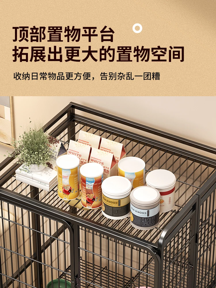 Folding cat cage household indoor cat villa with toilet integrated large free space cat special house