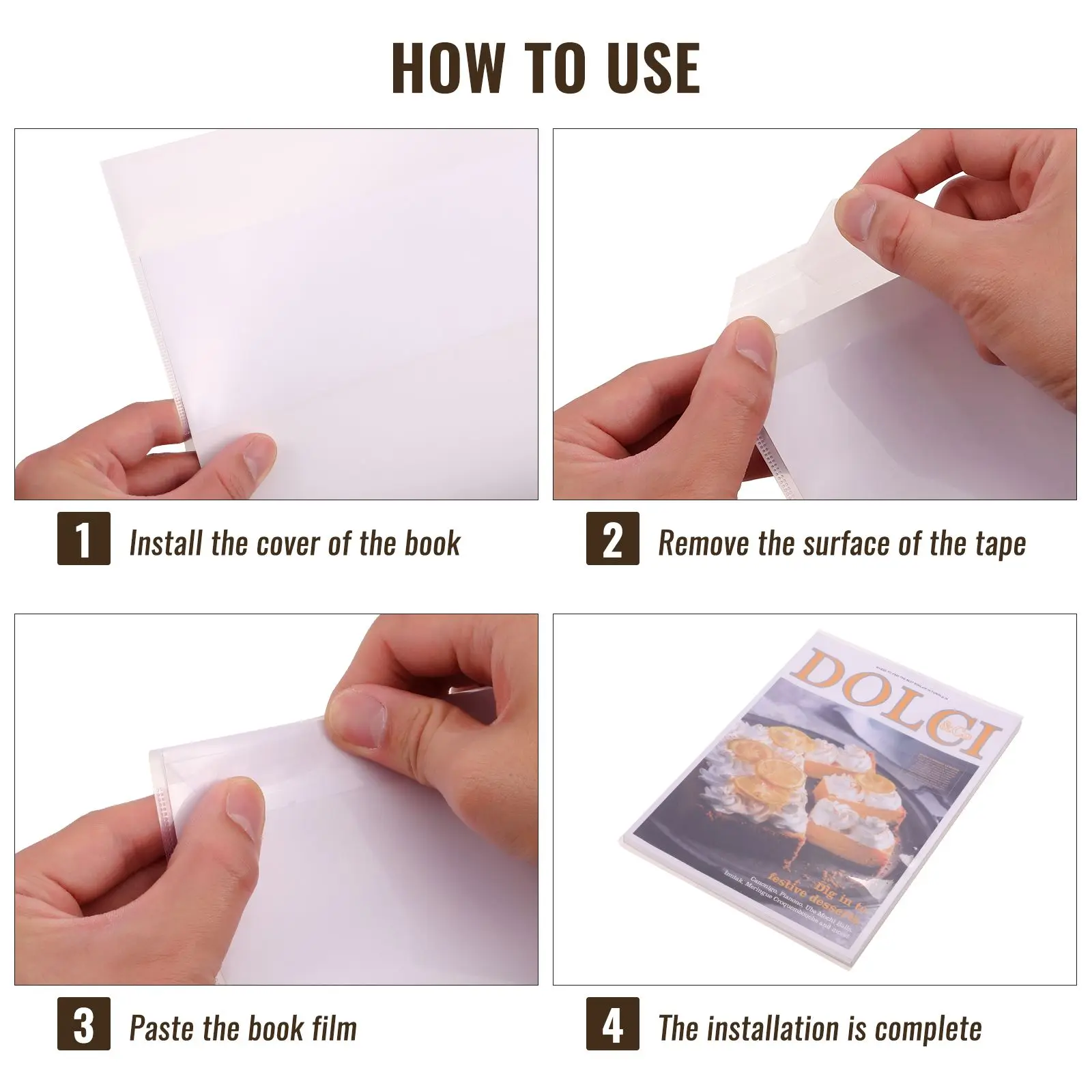 Waterproof Book Covers Transparent Plastic Sleeves Textbook Protector Reusable Easy Apply Vellum Jackets PP Student